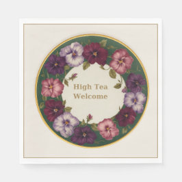 Guardanapo De Papel Pansy High Tea Napkins • Ivory & Gold