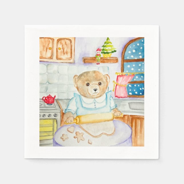 Guardanapo De Papel Pão de gengibre assar de urso (Frente)