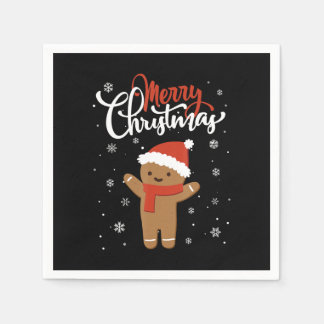 Guardanapo De Papel Pão de gengibre de natal feliz | biscoito de natal