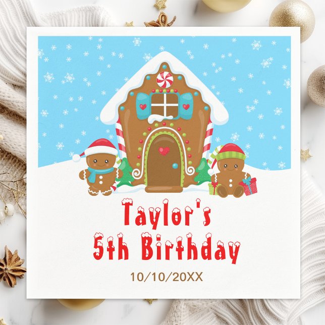 Guardanapo De Papel Pão-de-gengiva Festa de aniversário Azul e Vermelh (Criador carregado)