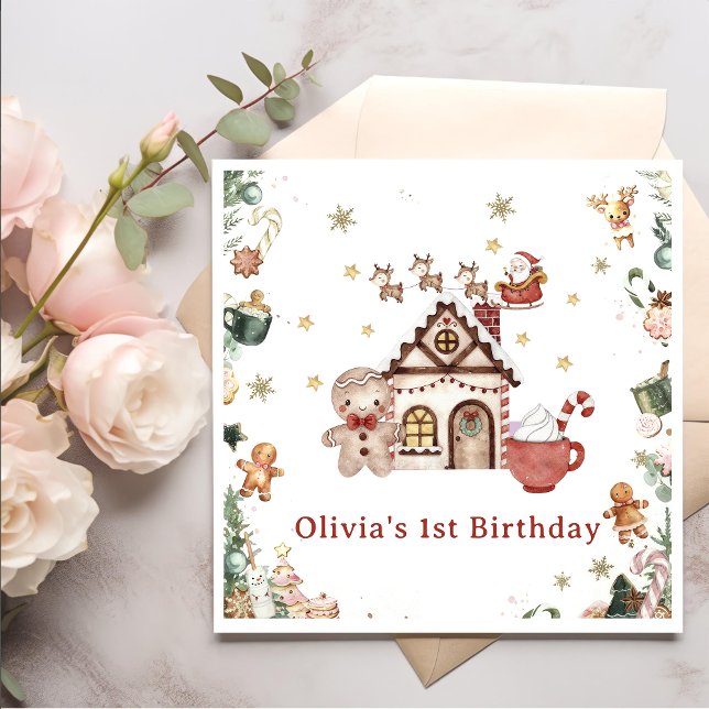 Guardanapo De Papel Pão Verde Cookies de Natal Aniversário (Criador carregado)