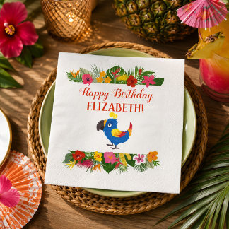Guardanapo De Papel Papagaio de Aniversário Tropical