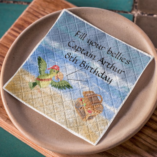 Guardanapo De Papel Papagaio do tesouro do partido pirata (Pirate Serviette)