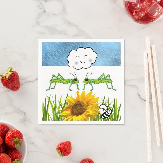 Guardanapo De Papel Papagaios, Abelhas De Nuvens De Gafanhoto (Insitu)