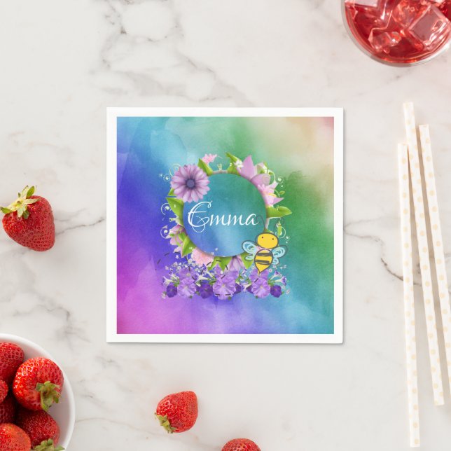 Guardanapo De Papel Papagaios, Aquarelas Abelhas Florais (Insitu)