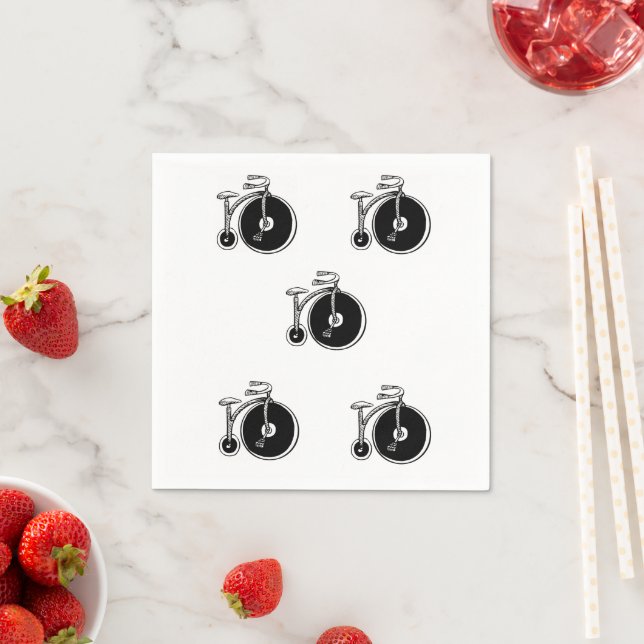 Guardanapo De Papel Papagaios, Bicicletas Negras e Brancas (Insitu)