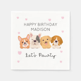 Guardanapo De Papel Papagaios Bonitos De Puppy Deixam Tabuleiro Pawado