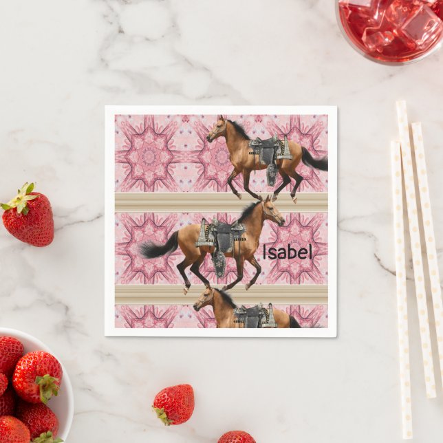 Guardanapo De Papel Papagaios, Cavalos Rosa (Insitu)