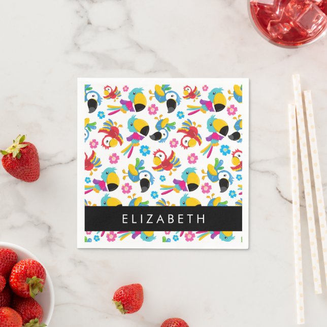Guardanapo De Papel Papagaios Coloridos, Papagaios Tropicais, Seu Nome (Insitu)