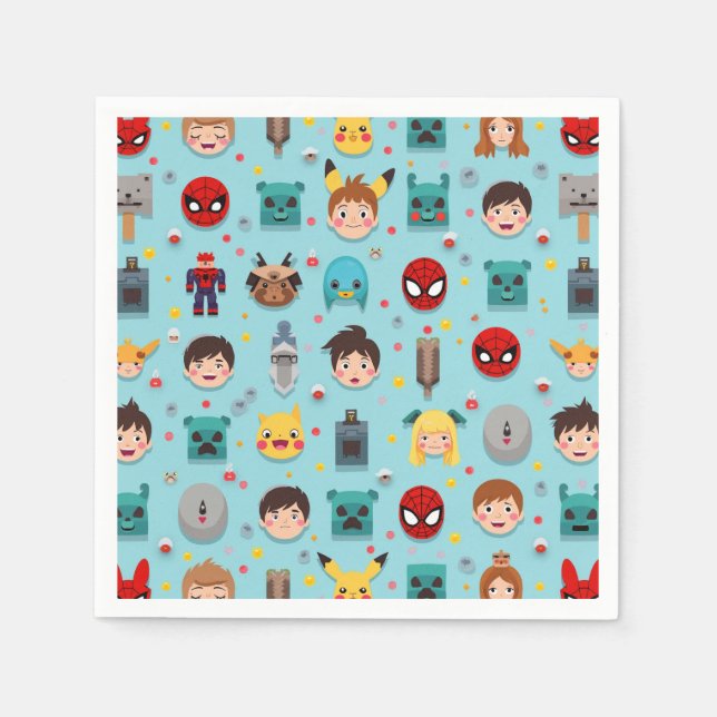 Guardanapo De Papel Papagaios, coquetel padrão (Frente)