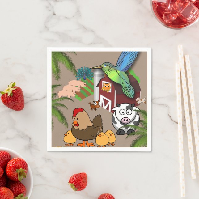 Guardanapo De Papel Papagaios, Fazenda de Cachorros de Vaca (Insitu)