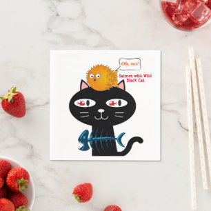 Guardanapo De Papel Papagaios, Gato Negro, Janto de Peixes de Gatinhos