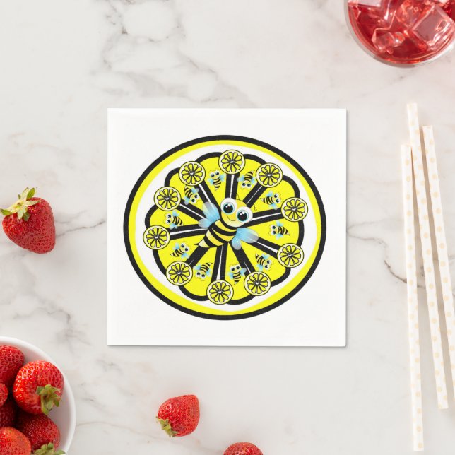 Guardanapo De Papel Papagaios, limões de abelhão amarelo (Insitu)