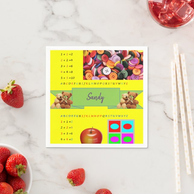 Guardanapo De Papel Papagaios, Números alfabéticos (Insitu)