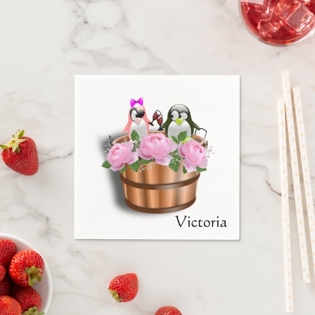 Guardanapo De Papel Papagaios, Rosas Rosa Floral Vinho Pinguim (Insitu)