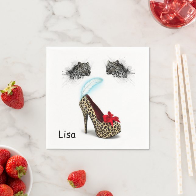 Guardanapo De Papel Papagaios, saltos-leopardo (Insitu)