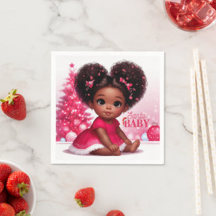 Guardanapo De Papel Papai noel Afro Puff Criança Natal