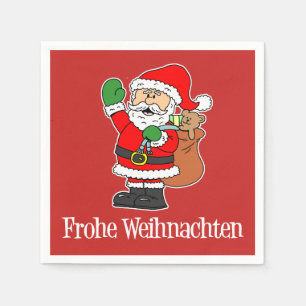 Guardanapo De Papel Papai noel alemão do Natal de Frohe Weihnachten