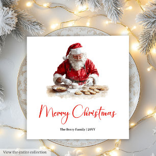Guardanapo De Papel Papai Noel Clássico Aquarela Natal Moderno Xmas