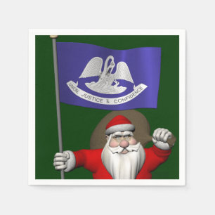 Guardanapo De Papel Papai Noel Com Alferes Da Louisiana
