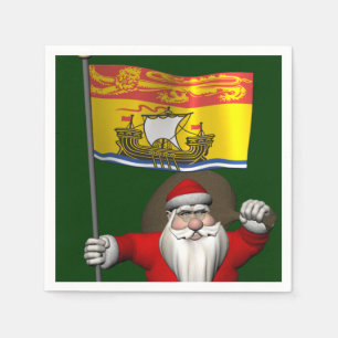 Guardanapo De Papel Papai Noel Com Bandeira De New Brunswick CDN