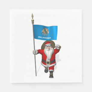 Guardanapo De Papel Papai Noel Com Bandeira De Oklahoma