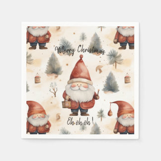 Guardanapo De Papel Papai Noel de Natal em Aquarela 2 -
