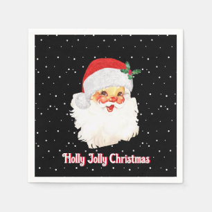 Guardanapo De Papel Papai Noel de Natal em Preto