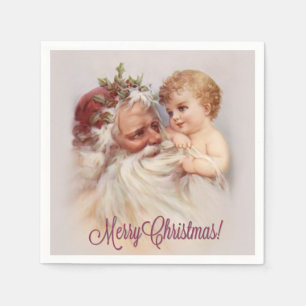 Guardanapo De Papel Papai noel e querubim do Velho Mundo