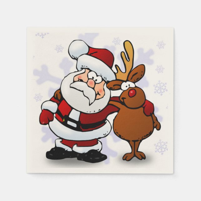 Guardanapo De Papel Papai Noel e RUDOLPH (Frente)