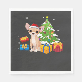 Guardanapo De Papel Papai Noel Engraçado Cachorro Chihuahua Presentes 