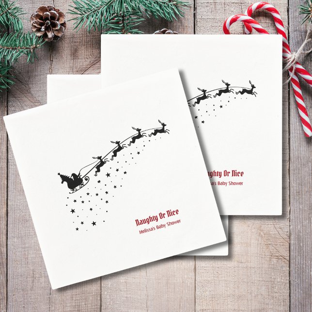 Guardanapo De Papel Papai noel malvado ou bonzinho, Rena Sleigh (Criador carregado)