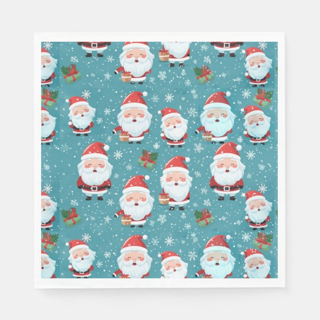 Guardanapo De Papel Papai Noel Na Neve (Frente)