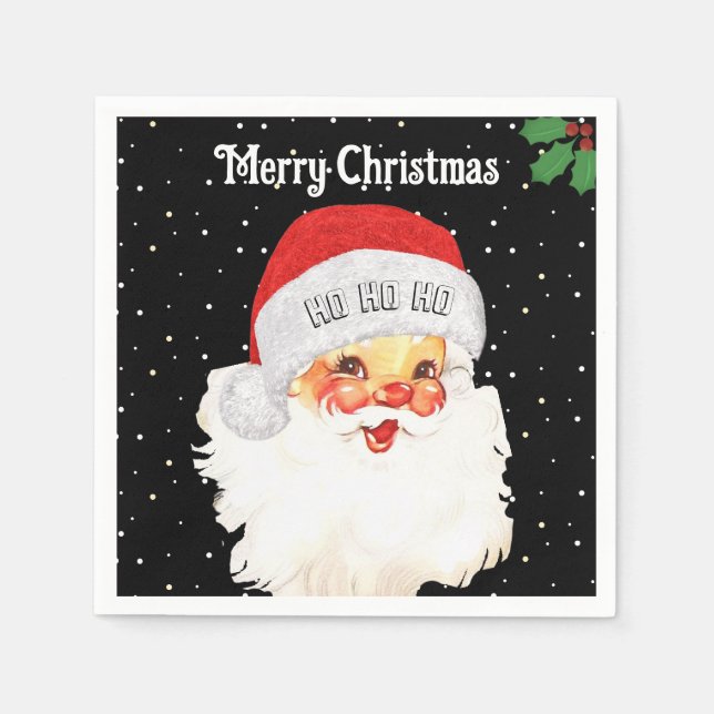 Guardanapo De Papel Papai Noel Natal HO HO HO (Frente)