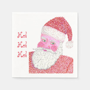 Guardanapo De Papel Papai Noel Pointillisa Papel de Natal Napkins