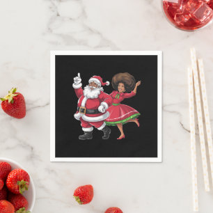 Guardanapo De Papel Papais noeis Africanos, Sra. Claus Dançando Natal