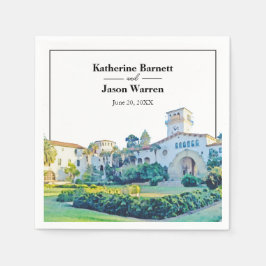 Guardanapo De Papel Papais noeis Barbara Courthouse Casamento Watercol