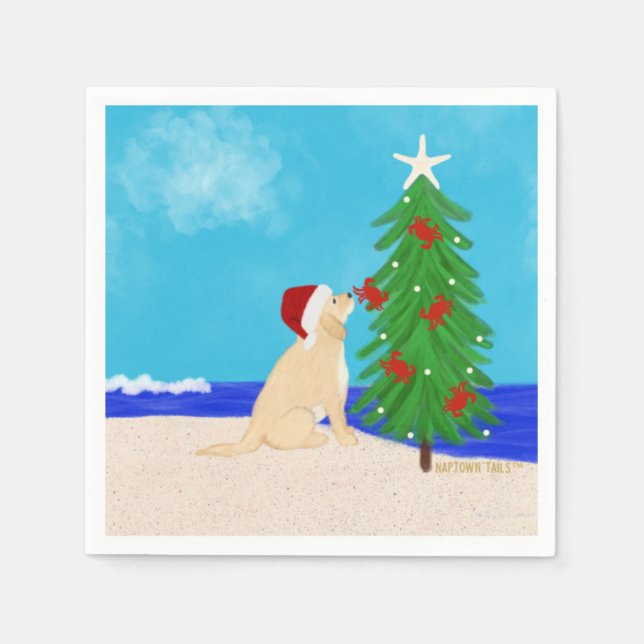 Guardanapo De Papel Papais noeis Cachorro Cachorro Cachorro Desejo Nap (Frente)