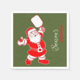 Guardanapo De Papel Papais noeis clássicos de picleball Natal verde