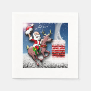 Guardanapo De Papel Papais noeis da véspera de Natal Reindeer Snowy R