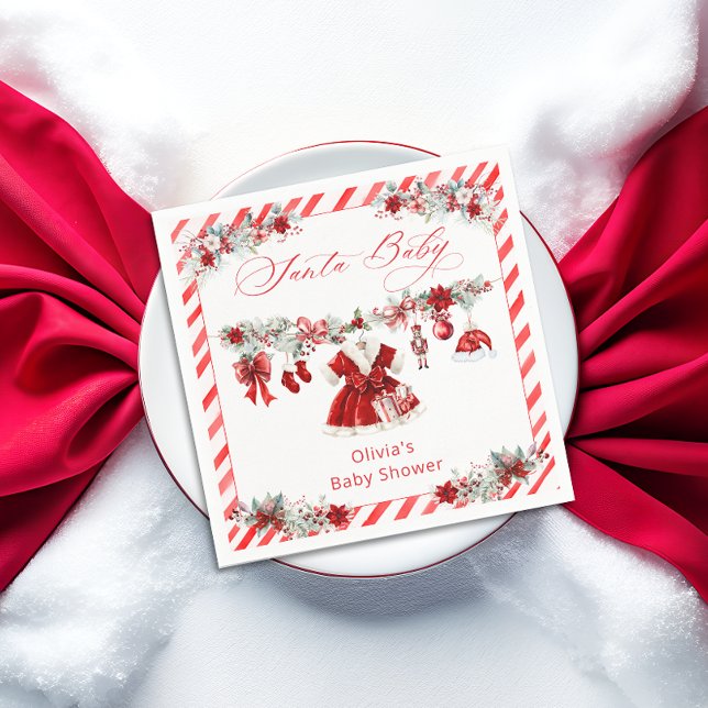 Guardanapo De Papel Papais noeis de Aquarela Chá de fraldas de Bebê (Criador carregado)