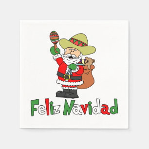 Guardanapo De Papel Papais noeis de Cartoon Feliz Navidad Sombrero Mar