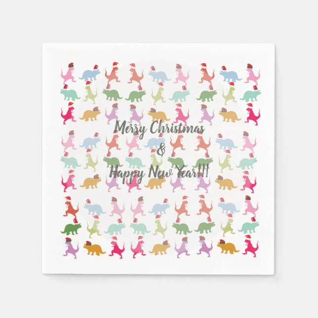 Guardanapo De Papel Papais noeis de dinossauros (Frente)