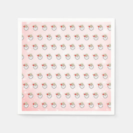 Guardanapo De Papel Papais noeis de Jolly cor-de-rosa sorrindo no Nata