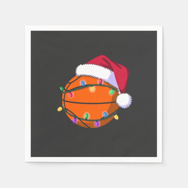 Guardanapo De Papel Papais noeis de Natal de Basquete Snowman Esporte  (Frente)