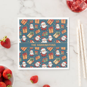 Guardanapo De Papel Papais noeis de Natal de Nome Personalizado