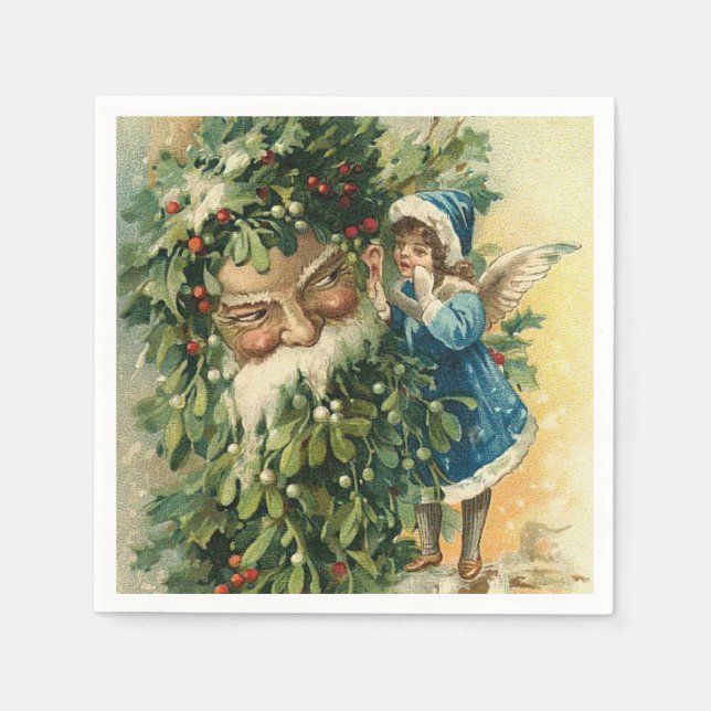 Guardanapo De Papel Papais noeis de Natal Feriados Resgate de papel (Frente)
