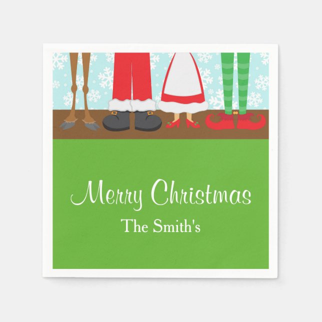 Guardanapo De Papel Papais noeis de Natal Reindeer Feet (Frente)