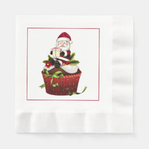 Guardanapo De Papel Papais noeis de um Cupcake de papel de Natal