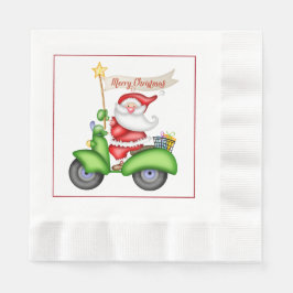 Guardanapo De Papel Papais noeis divertidos no papel de Natal Patinete
